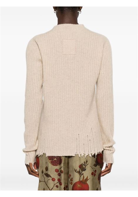 maglia a coste donna beige chiaro UMA WANG | UK7150UW200